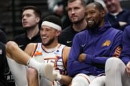 Devin Booker suffered an injury late in the game on Saturday.